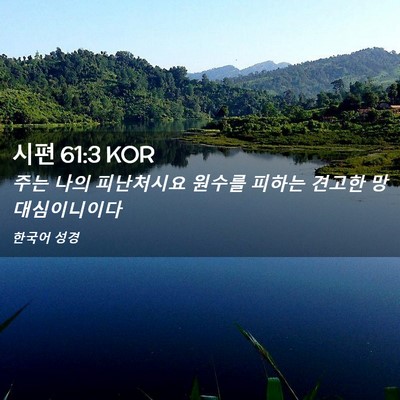 Picture 02 - 시편 61:3 KOR - 주는 나의 피난처시요 원수를 피하는 - Bible Verse Picture