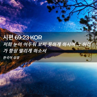 Picture 02 - 시편 69:23 KOR - 저희 눈이 어두워 보지 못하게 - Bible Verse Picture