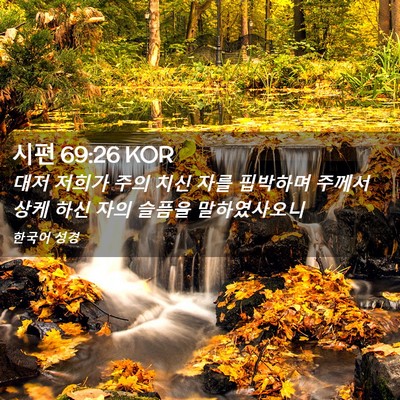 Picture 02 - 시편 69:26 KOR - 대저 저희가 주의 치신 자를 - Bible Verse Picture