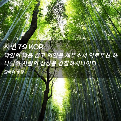 Picture 02 - 시편 7:9 KOR - 악인의 악을 끊고 의인을 세우소서 - Bible Verse Picture