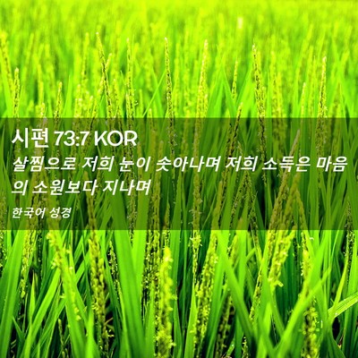 Picture 02 - 시편 73:7 KOR - 살찜으로 저희 눈이 솟아나며 저희 - Bible Verse Picture