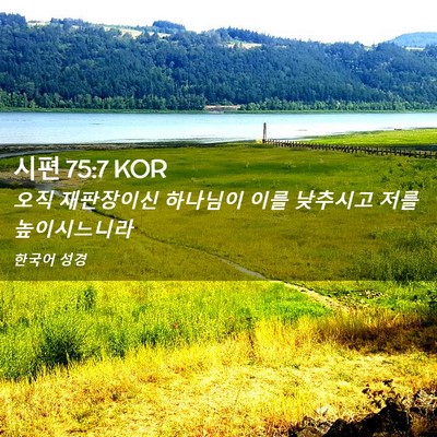 Picture 02 - 시편 75:7 KOR - 오직 재판장이신 하나님이 이를 - Bible Verse Picture