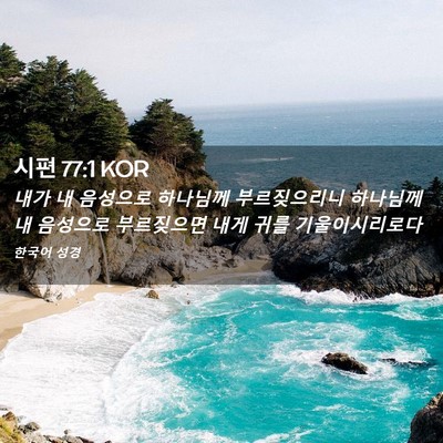 Picture 02 - 시편 77:1 KOR - 내가 내 음성으로 하나님께 - Bible Verse Picture