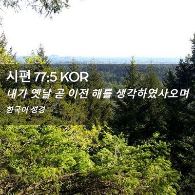 Picture 02 - 시편 77:5 KOR - 내가 옛날 곧 이전 해를 - Bible Verse Picture