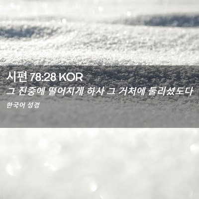 Picture 02 - 시편 78:28 KOR - 그 진중에 떨어지게 하사 그 거처에 - Bible Verse Picture