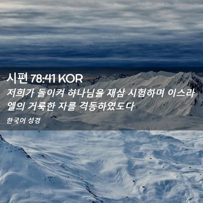 Picture 02 - 시편 78:41 KOR - 저희가 돌이켜 하나님을 재삼 - Bible Verse Picture