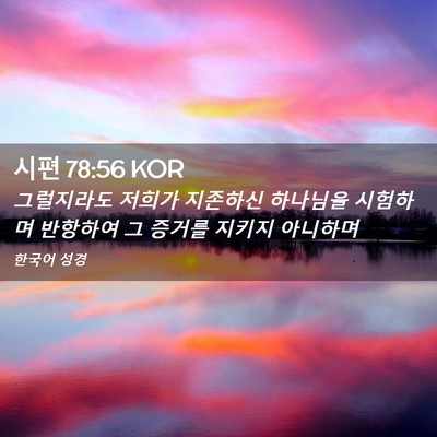 Picture 02 - 시편 78:56 KOR - 그럴지라도 저희가 지존하신 - Bible Verse Picture