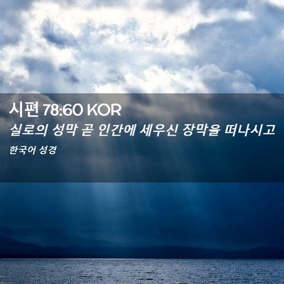 Picture 02 - 시편 78:60 KOR - 실로의 성막 곧 인간에 세우신 - Bible Verse Picture