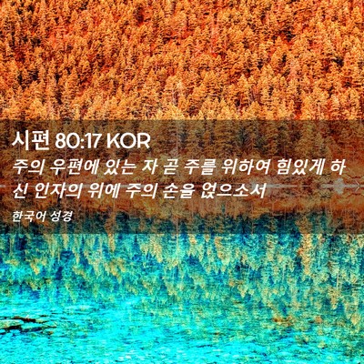 Picture 02 - 시편 80:17 KOR - 주의 우편에 있는 자 곧 주를 위하여 - Bible Verse Picture