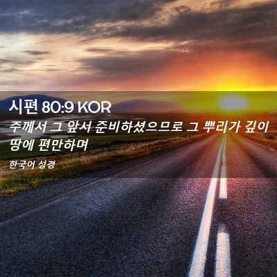 Picture 02 - 시편 80:9 KOR - 주께서 그 앞서 준비하셨으므로 그 - Bible Verse Picture