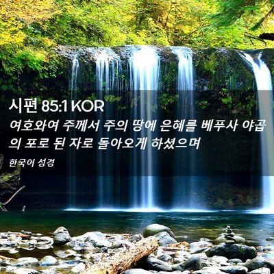 Picture 02 - 시편 85:1 KOR - 여호와여 주께서 주의 땅에 은혜를 - Bible Verse Picture