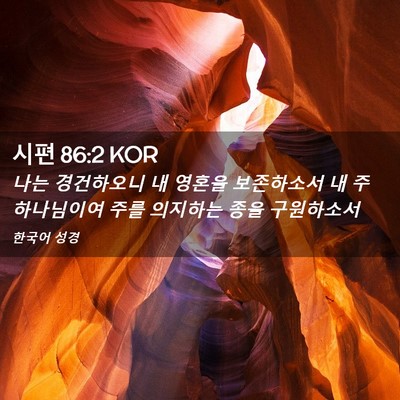 Picture 02 - 시편 86:2 KOR - 나는 경건하오니 내 영혼을 - Bible Verse Picture