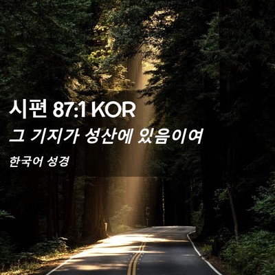 Picture 02 - 시편 87:1 KOR - 그 기지가 성산에 - Bible Verse Picture