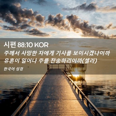Picture 02 - 시편 88:10 KOR - 주께서 사망한 자에게 기사를 - Bible Verse Picture