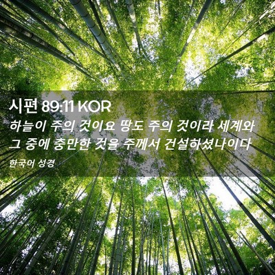 Picture 02 - 시편 89:11 KOR - 하늘이 주의 것이요 땅도 주의 - Bible Verse Picture
