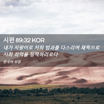 Picture 02 - 시편 89:32 KOR - 내가 지팡이로 저희 범과를 다스리며 - Bible Verse Picture