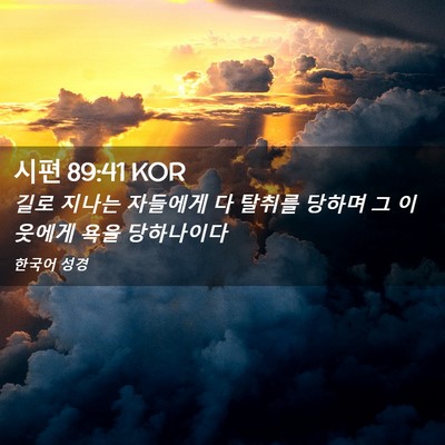 Picture 02 - 시편 89:41 KOR - 길로 지나는 자들에게 다 탈취를 - Bible Verse Picture