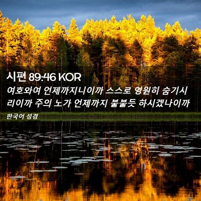 Picture 02 - 시편 89:46 KOR - 여호와여 언제까지니이까 스스로 - Bible Verse Picture