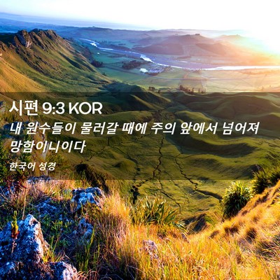 Picture 02 - 시편 9:3 KOR - 내 원수들이 물러갈 때에 주의 - Bible Verse Picture