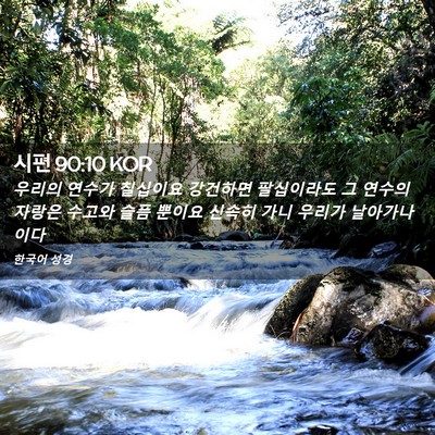 Picture 02 - 시편 90:10 KOR - 우리의 연수가 칠십이요 강건하면 - Bible Verse Picture
