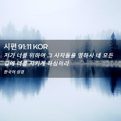 Picture 02 - 시편 91:11 KOR - 저가 너를 위하여 그 사자들을 - Bible Verse Picture