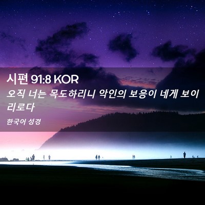 Picture 02 - 시편 91:8 KOR - 오직 너는 목도하리니 악인의 보응이 - Bible Verse Picture