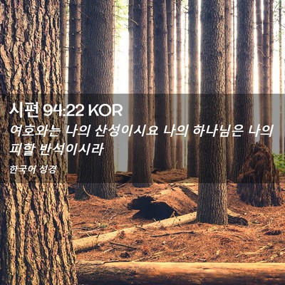 Picture 02 - 시편 94:22 KOR - 여호와는 나의 산성이시요 나의 - Bible Verse Picture