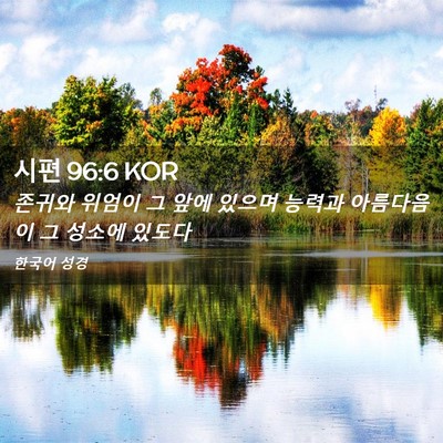 Picture 02 - 시편 96:6 KOR - 존귀와 위엄이 그 앞에 있으며 - Bible Verse Picture