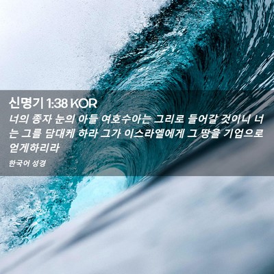 Picture 02 - 신명기 1:38 KOR - 너의 종자 눈의 아들 여호수아는 - Bible Verse Picture