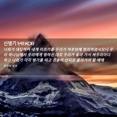 Picture 02 - 신명기 1:41 KOR - 너희가 대답하여 내게 이르기를 - Bible Verse Picture