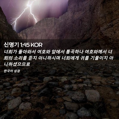 Picture 02 - 신명기 1:45 KOR - 너희가 돌아와서 여호와 앞에서 - Bible Verse Picture
