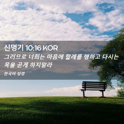 Picture 02 - 신명기 10:16 KOR - 그러므로 너희는 마음에 할례를 - Bible Verse Picture
