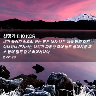 Picture 02 - 신명기 11:10 KOR - 네가 들어가 얻으려 하는 땅은 네가 - Bible Verse Picture