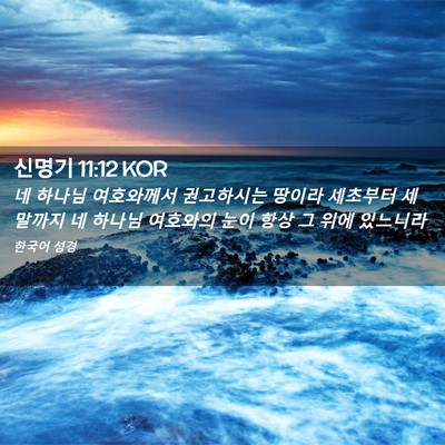 Picture 02 - 신명기 11:12 KOR - 네 하나님 여호와께서 권고하시는 - Bible Verse Picture