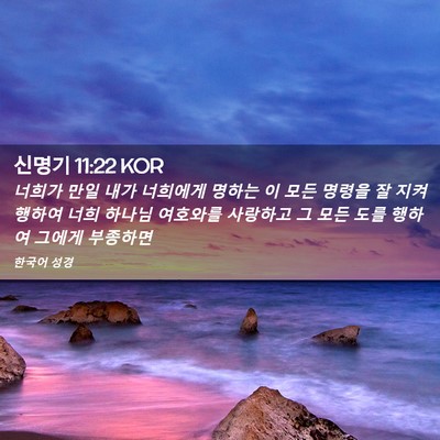 Picture 02 - 신명기 11:22 KOR - 너희가 만일 내가 너희에게 명하는 - Bible Verse Picture