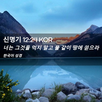 Picture 02 - 신명기 12:24 KOR - 너는 그것을 먹지 말고 물 같이 땅에 - Bible Verse Picture