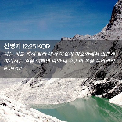 Picture 02 - 신명기 12:25 KOR - 너는 피를 먹지 말라 네가 이같이 - Bible Verse Picture