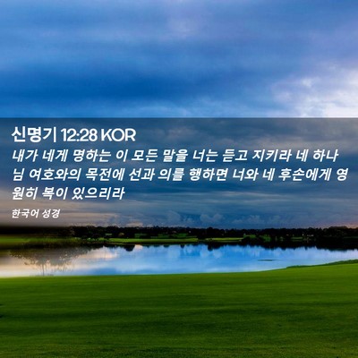 Picture 02 - 신명기 12:28 KOR - 내가 네게 명하는 이 모든 말을 너는 - Bible Verse Picture