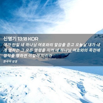Picture 02 - 신명기 13:18 KOR - 네가 만일 네 하나님 여호와의 - Bible Verse Picture