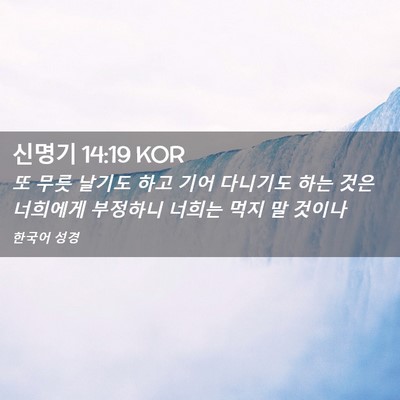 Picture 02 - 신명기 14:19 KOR - 또 무릇 날기도 하고 기어 다니기도 - Bible Verse Picture