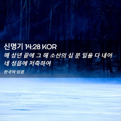 Picture 02 - 신명기 14:28 KOR - 매 삼년 끝에 그 해 소산의 십 분 - Bible Verse Picture