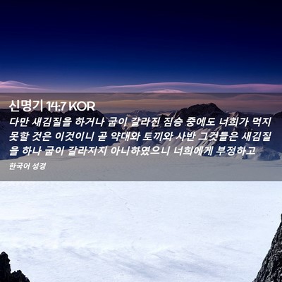 Picture 02 - 신명기 14:7 KOR - 다만 새김질을 하거나 굽이 갈라진 - Bible Verse Picture