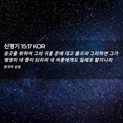 Picture 02 - 신명기 15:17 KOR - 송곳을 취하여 그의 귀를 문에 대고 - Bible Verse Picture
