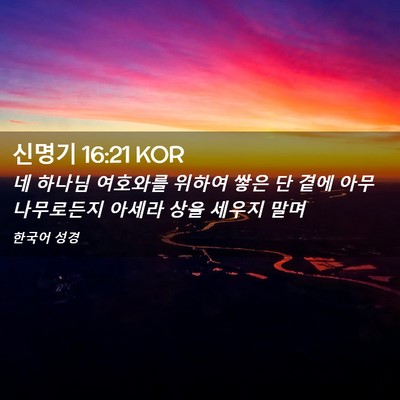 Picture 02 - 신명기 16:21 KOR - 네 하나님 여호와를 위하여 쌓은 단 - Bible Verse Picture