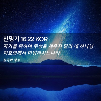 Picture 02 - 신명기 16:22 KOR - 자기를 위하여 주상을 세우지 말라 - Bible Verse Picture