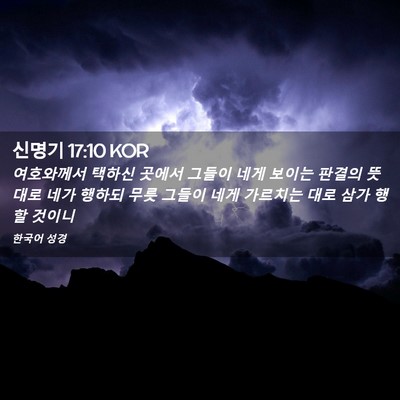 Picture 02 - 신명기 17:10 KOR - 여호와께서 택하신 곳에서 그들이 - Bible Verse Picture