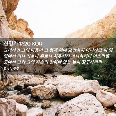 Picture 02 - 신명기 17:20 KOR - 그리하면 그의 마음이 그 형제 위에 - Bible Verse Picture