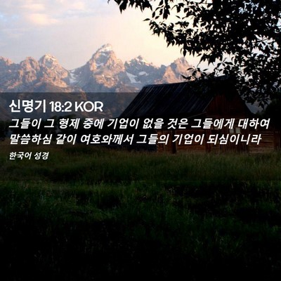 Picture 02 - 신명기 18:2 KOR - 그들이 그 형제 중에 기업이 없을 - Bible Verse Picture