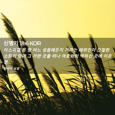 Picture 02 - 신명기 18:6 KOR - 이스라엘 온 땅 어느 성읍에든지 - Bible Verse Picture