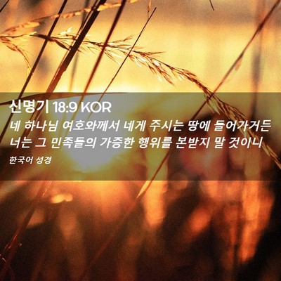 Picture 02 - 신명기 18:9 KOR - 네 하나님 여호와께서 네게 주시는 - Bible Verse Picture